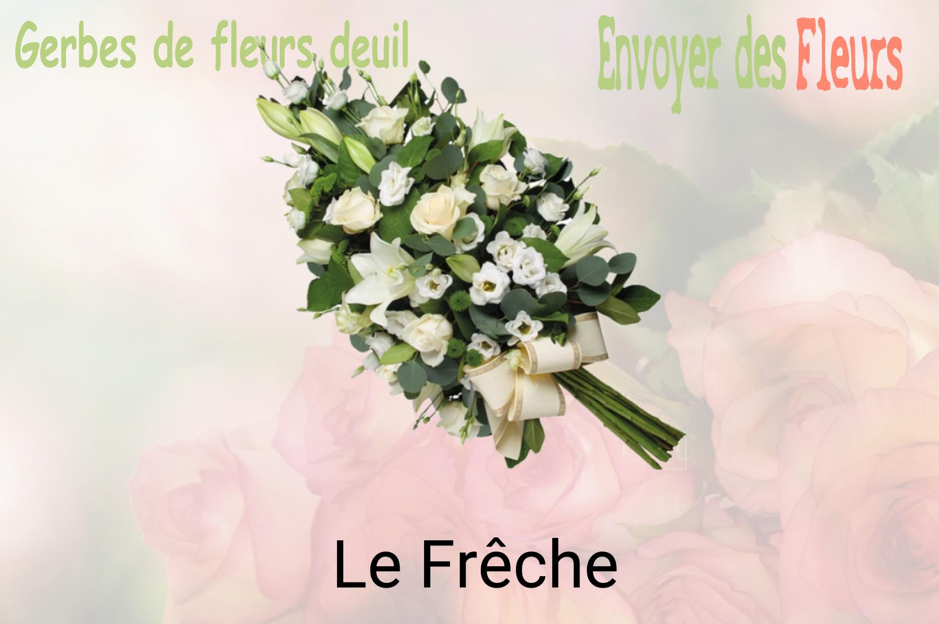 Gerbe de fleurs de deuil livrée à Le Frêche